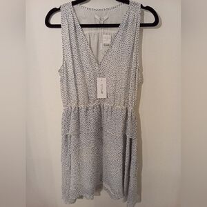 Derek Lam 100%Silk  Splatter Polka Dot Sleeveless Dress Tiered Hem Size 8 NWT